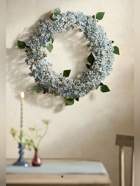 Anthropologie terrain Blue Hydrangea Iron Wreaths
